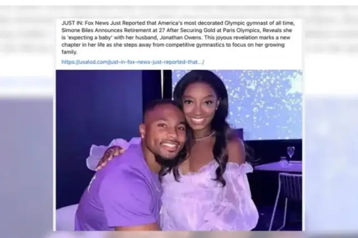 Fact check: No, Simone Biles did not announce her pregnancy and retirement Jordan Lyles see more 👇