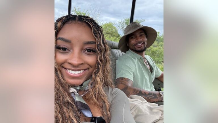 Simone Biles shares close encounter with wildlife on honeymoon safari with NFL husband