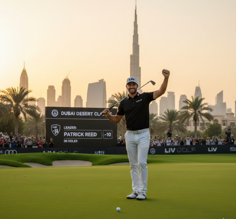 LIV Golf’s Patrick Reed takes 36-hole lead in Dubai Desert Classic